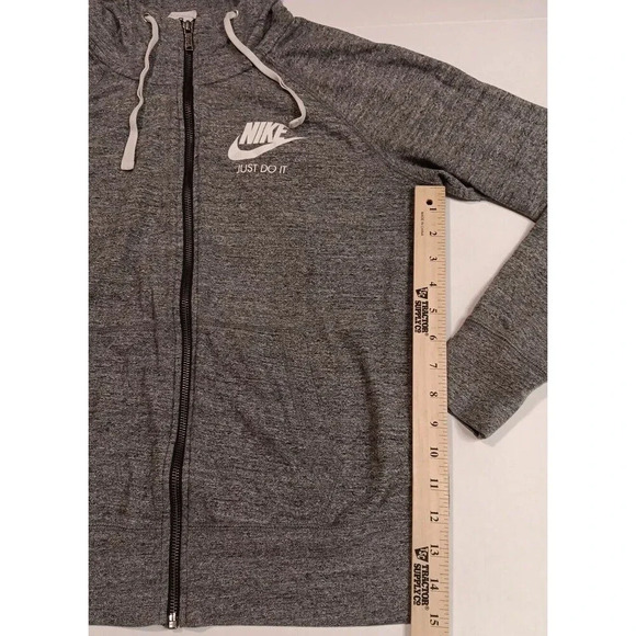 Vintage Nike Hooded Full Zip Light Weight Track Jacket size Medium Gray - Picture 6 of 8